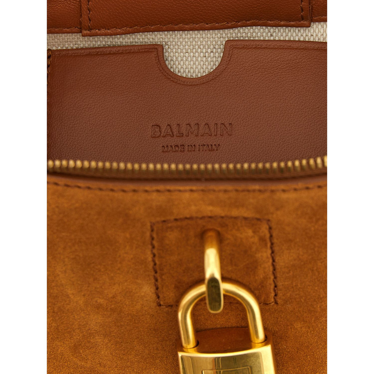 Balmain Brown Calfskin Handbag