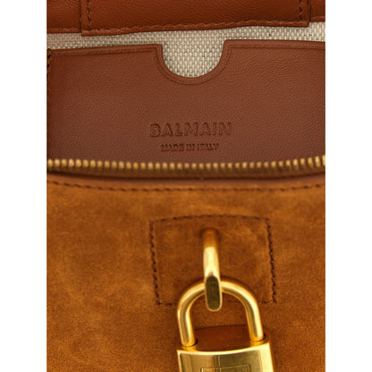 Balmain Brown Calfskin Handbag