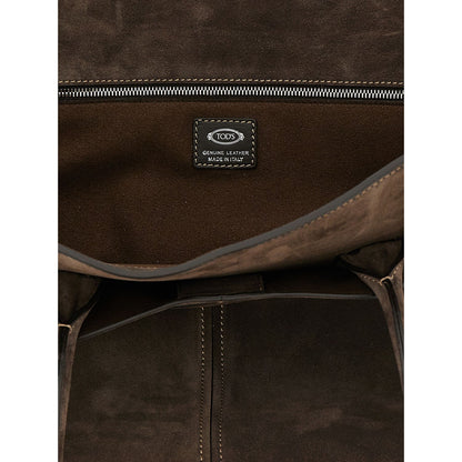 Tod's Brown Calfskin Tote Bag