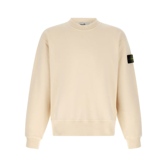 Stone Island White Cotton Sweatshirt