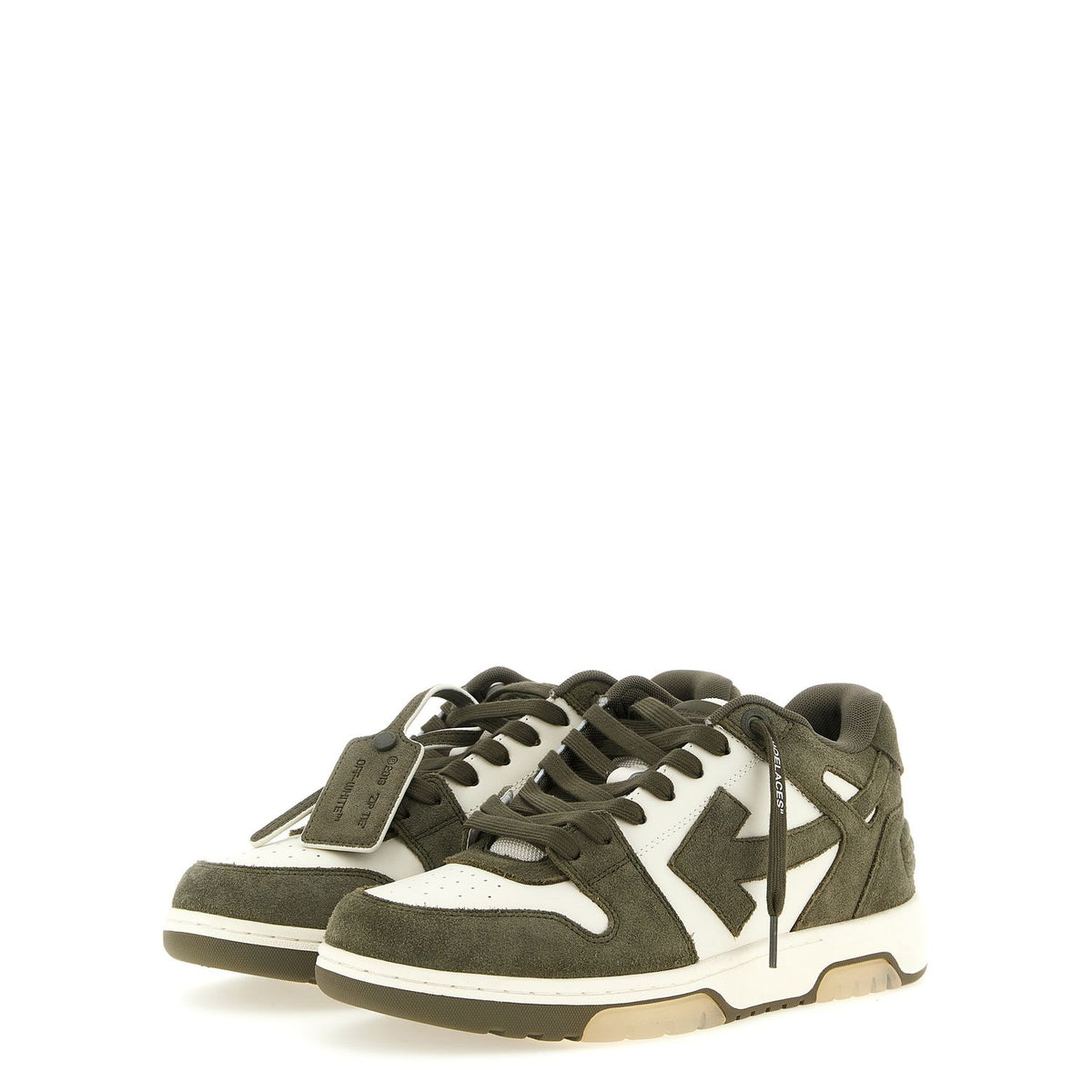 Off-White Bicolor Cowhide Athletic Sneakers