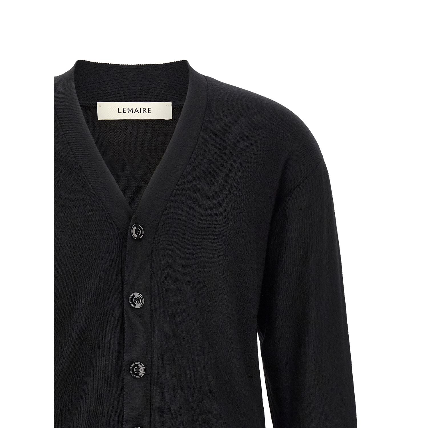 Lemaire Black Wool Cardigan