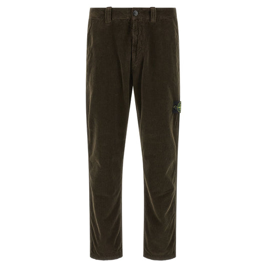 Stone Island Gray Cotton Casual Pants