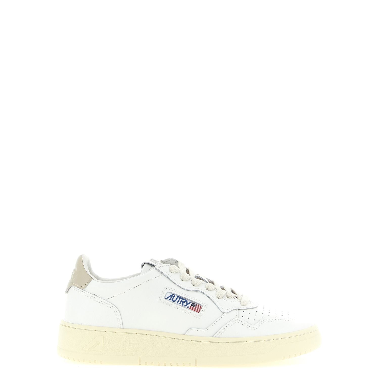 Autry Beige Cowhide Low Top Sneakers