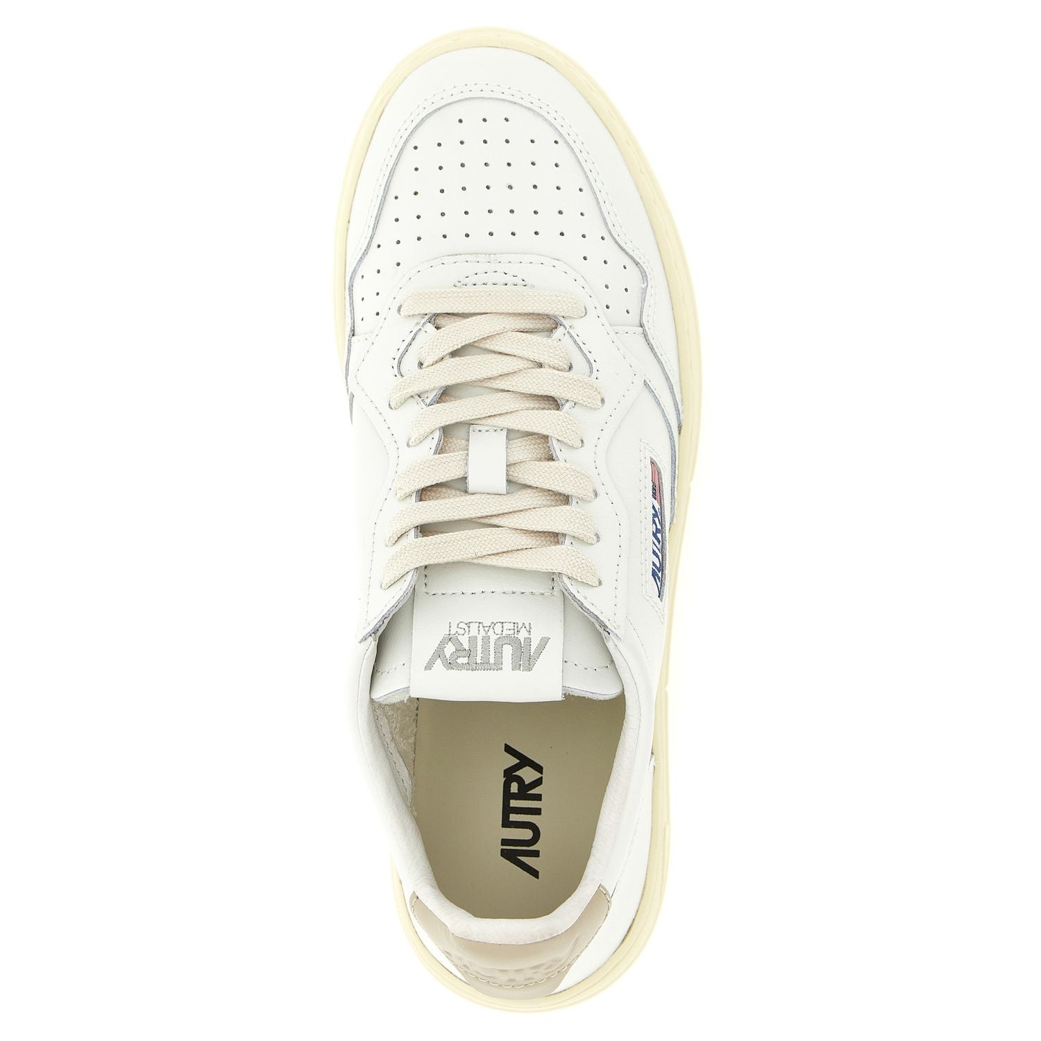Autry Beige Cowhide Low Top Sneakers