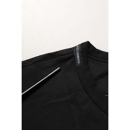 Dolce & Gabbana Black Cotton Crew Neck Short Sleeve T-shirt