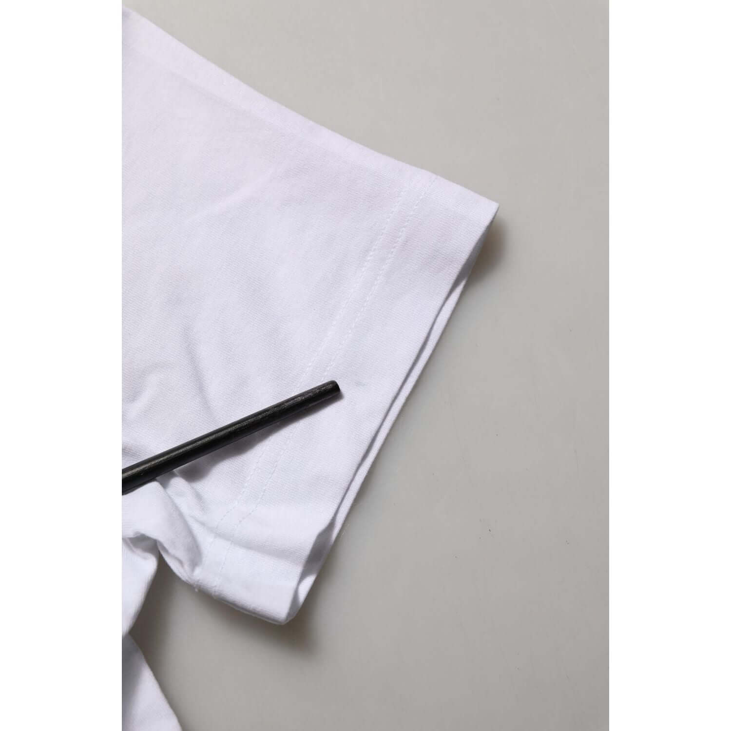 Dolce & Gabbana White Cotton Rose Patch Crew Neck T-shirt