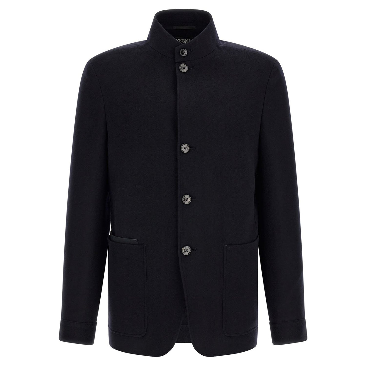 ZEGNA Blue Cashmere Full-Length Jacket