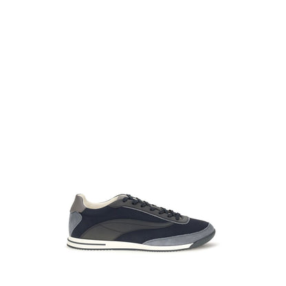 Brunello Cucinelli Blue Suede Leather Low Top Sneakers