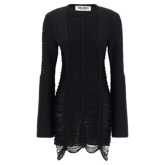 The Attico Black Viscose Short Dress