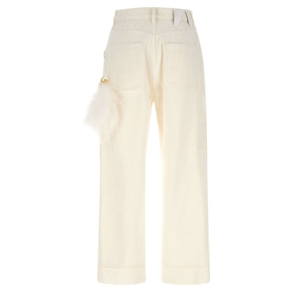 Darkpark White Cotton Casual Pants