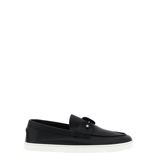 Christian Louboutin Black Calfskin Slip-On Loafers