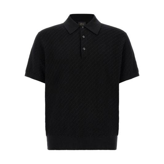 Brioni Black Cotton Polo Shirt