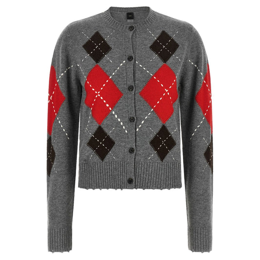 PINKO Gray Wool Cardigan