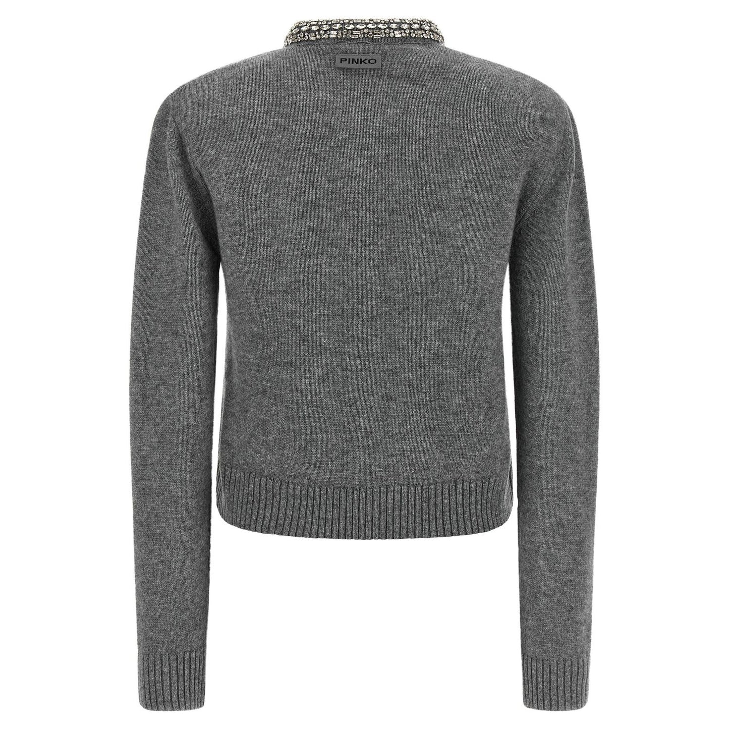 PINKO Gray Wool Cardigan