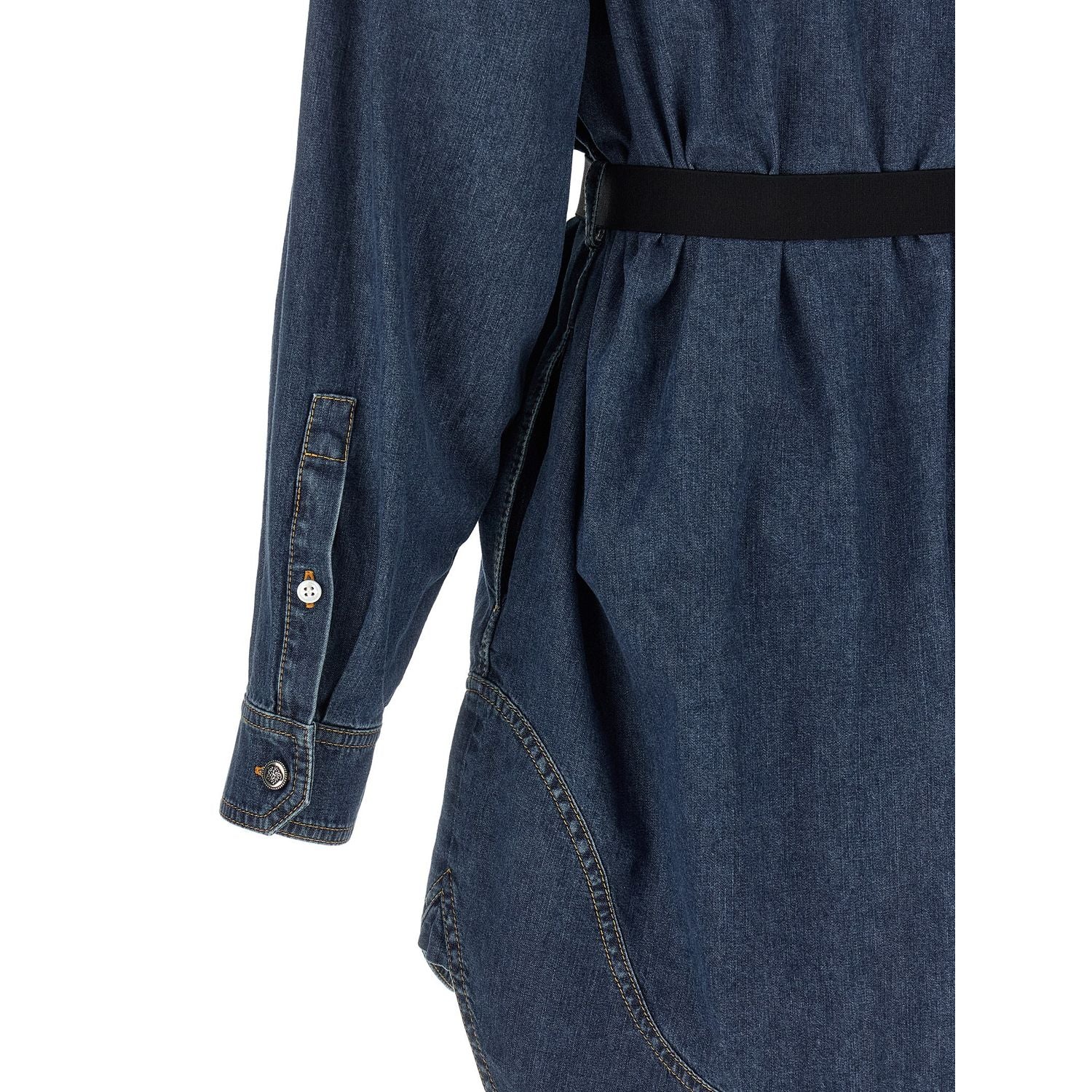 Versace Blue Cotton Short Dress