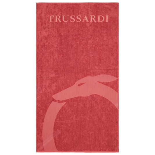 Trussardi Beachwear Red Cotton Men Swim Towel