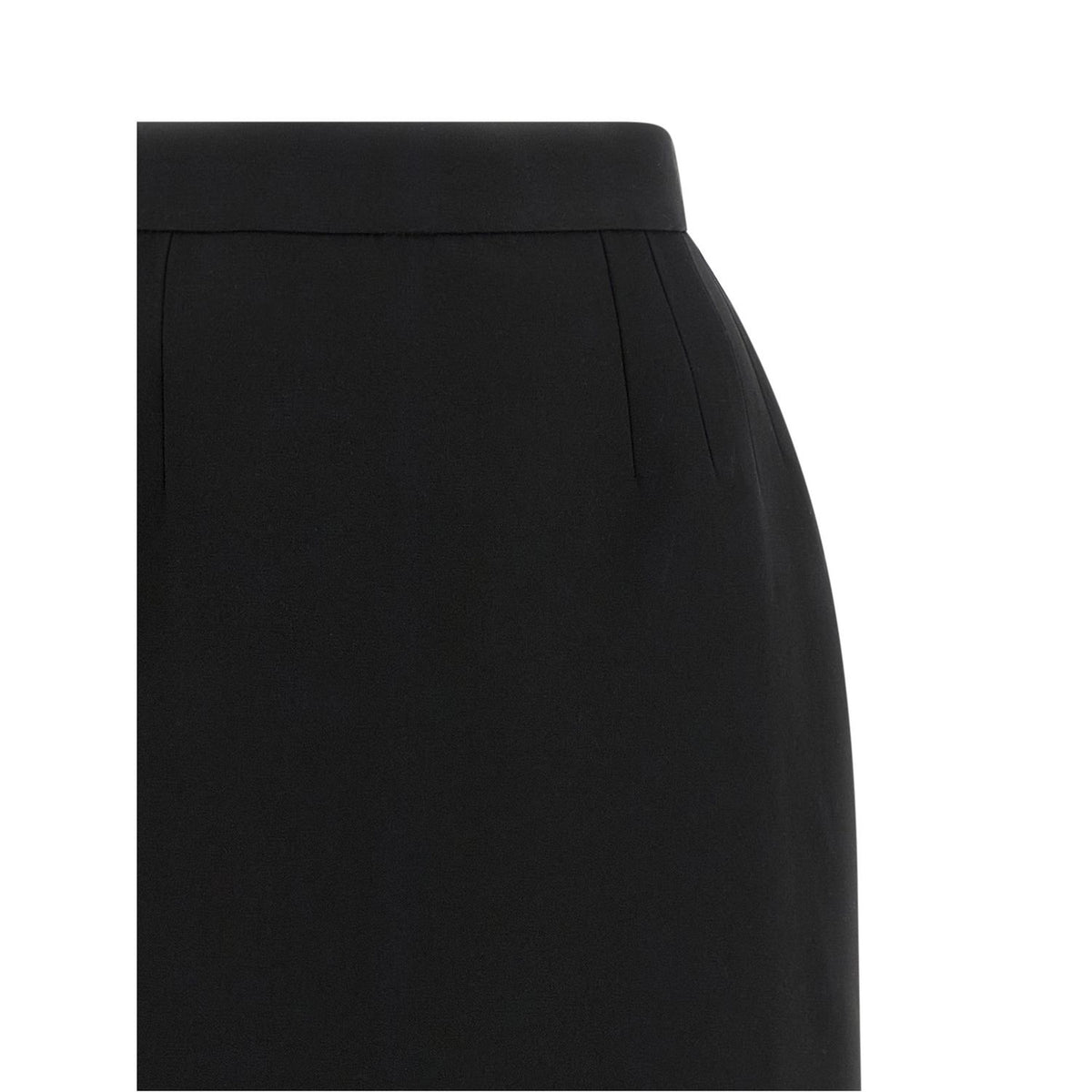 Versace Black Virgin Wool Long Skirt