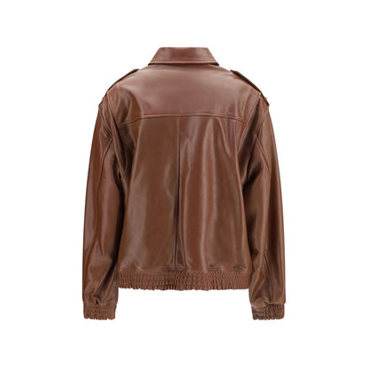 Arma Brown Lamb Ovis Aries Leather Jacket