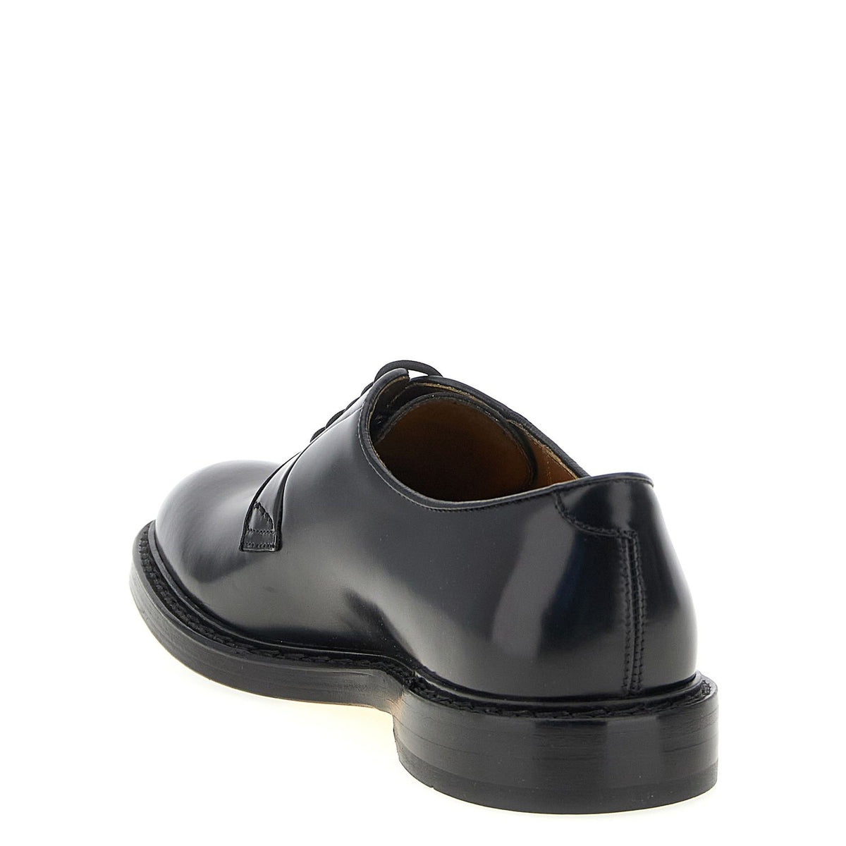 Doucal's Black Calfskin Oxfords And Derbies