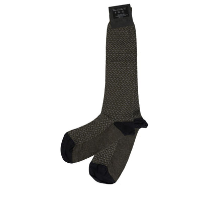 Dolce & Gabbana Dark Gray Cotton Knit Knee High Accessory Socks