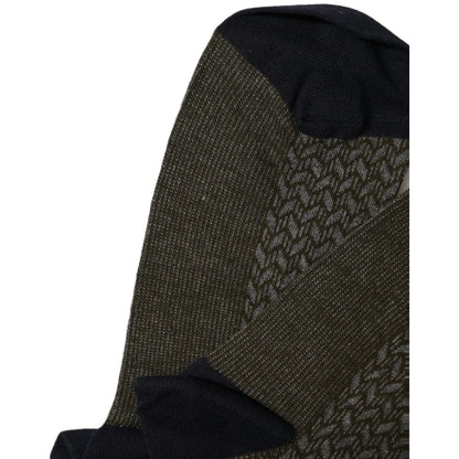 Dolce & Gabbana Dark Gray Cotton Knit Knee High Accessory Socks