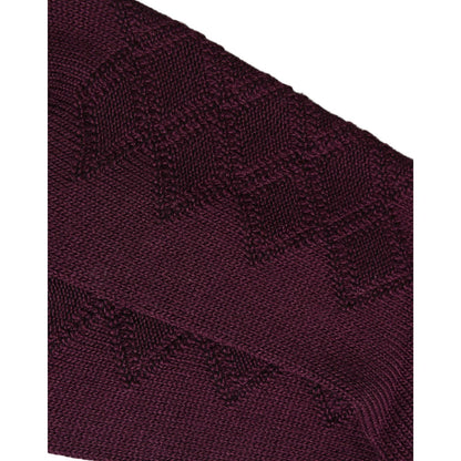 Dolce & Gabbana Burgundy Wool Crest Logo Knee High Accessory Socks