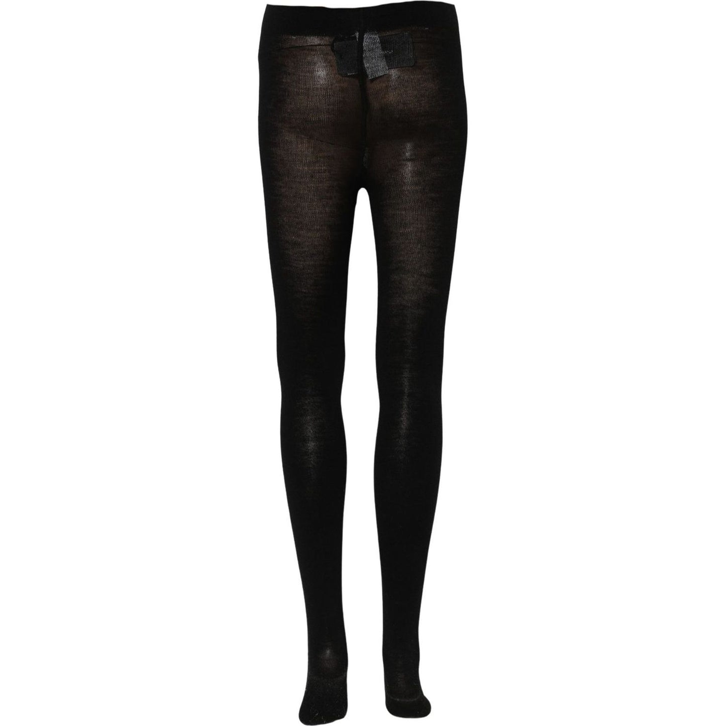 Dolce & Gabbana Black Wool Stretch Tights Stocking Accessory Socks