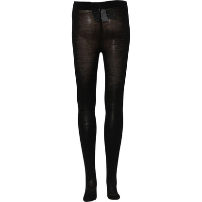 Dolce & Gabbana Black Wool Stretch Tights Stocking Accessory Socks