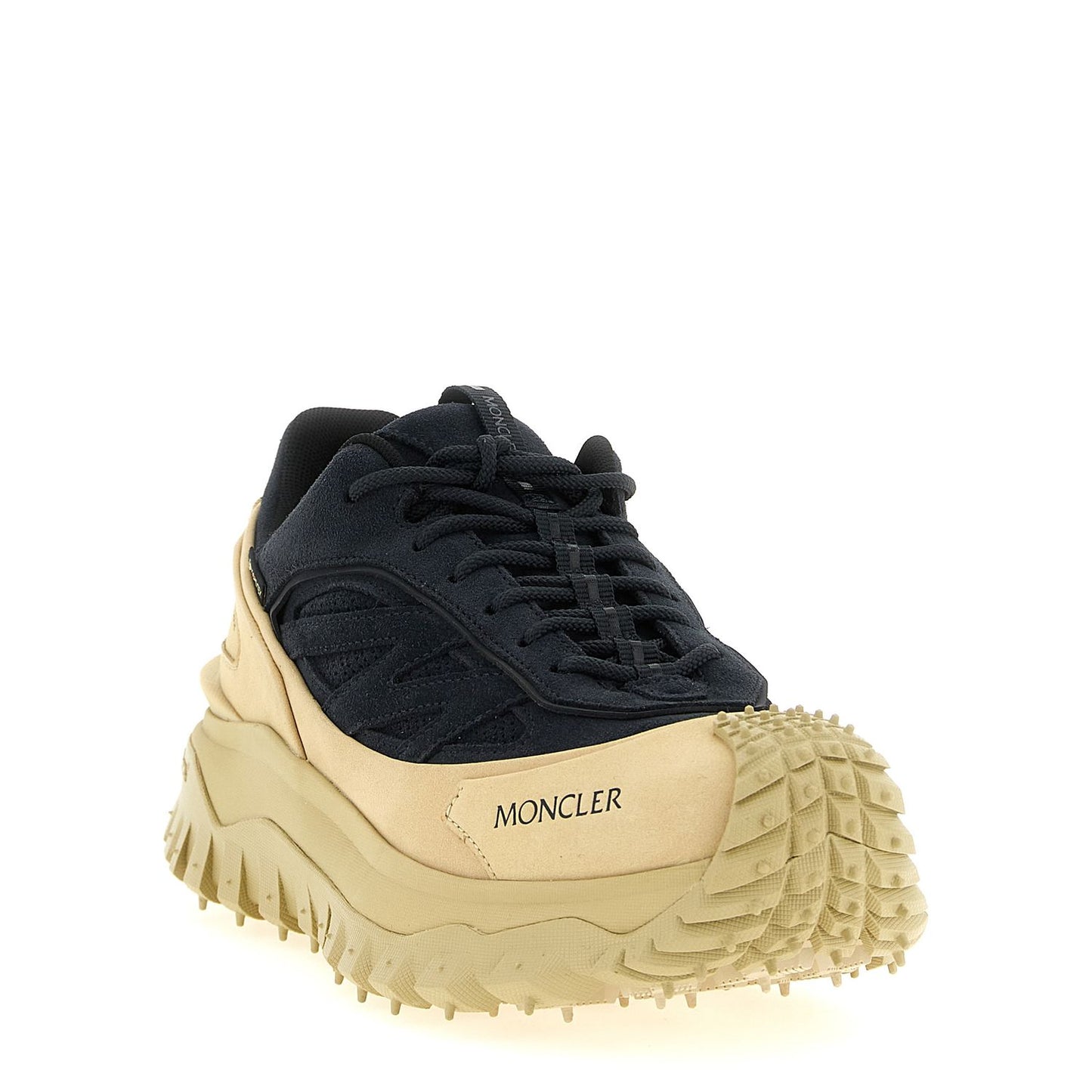 Moncler Blue Leather Athletic Sneakers