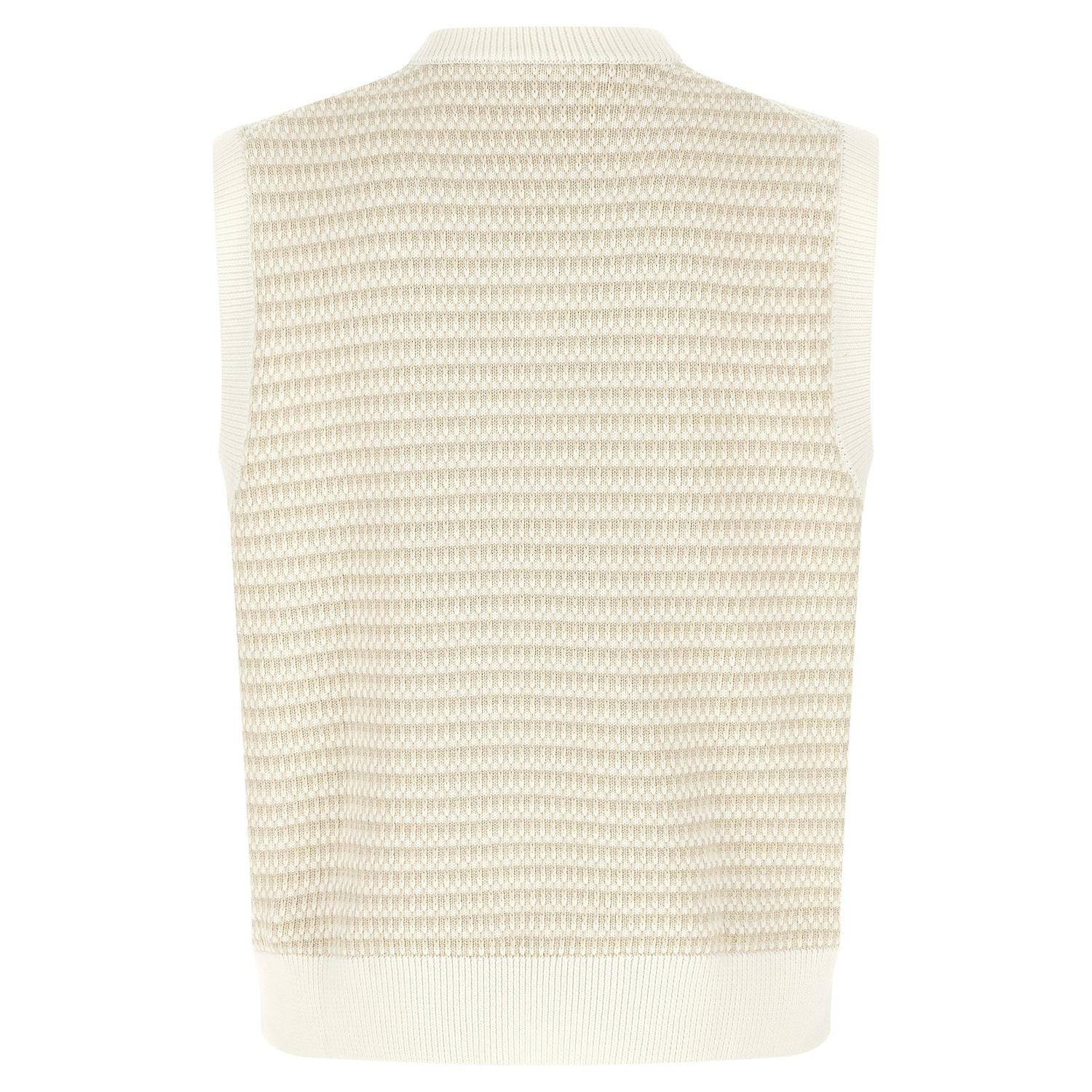 Lacoste Beige Cotton Sleeveles Sweater