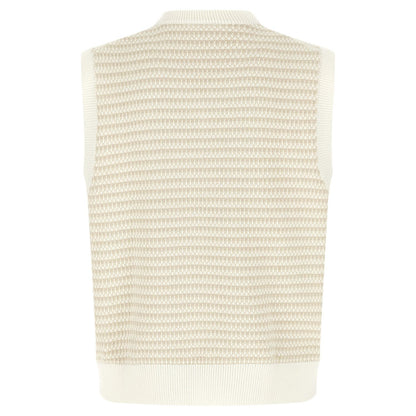 Lacoste Beige Cotton Sleeveles Sweater