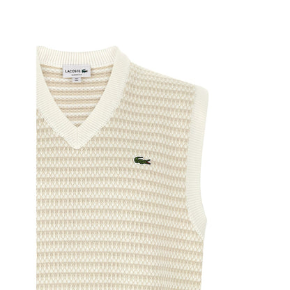 Lacoste Beige Cotton Sleeveles Sweater