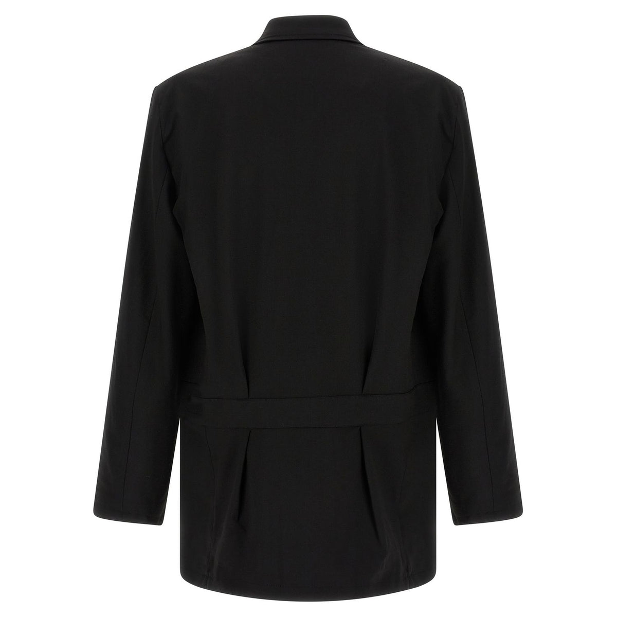 Y-3 Black Wool Full-Length Jacket