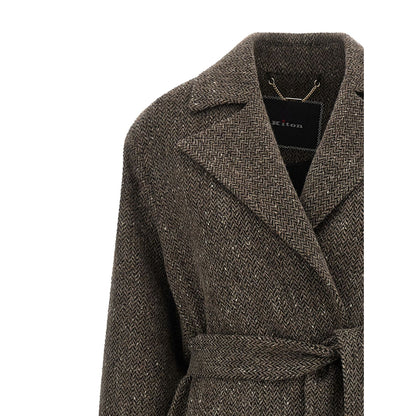 Kiton Brown Virgin Wool Coat