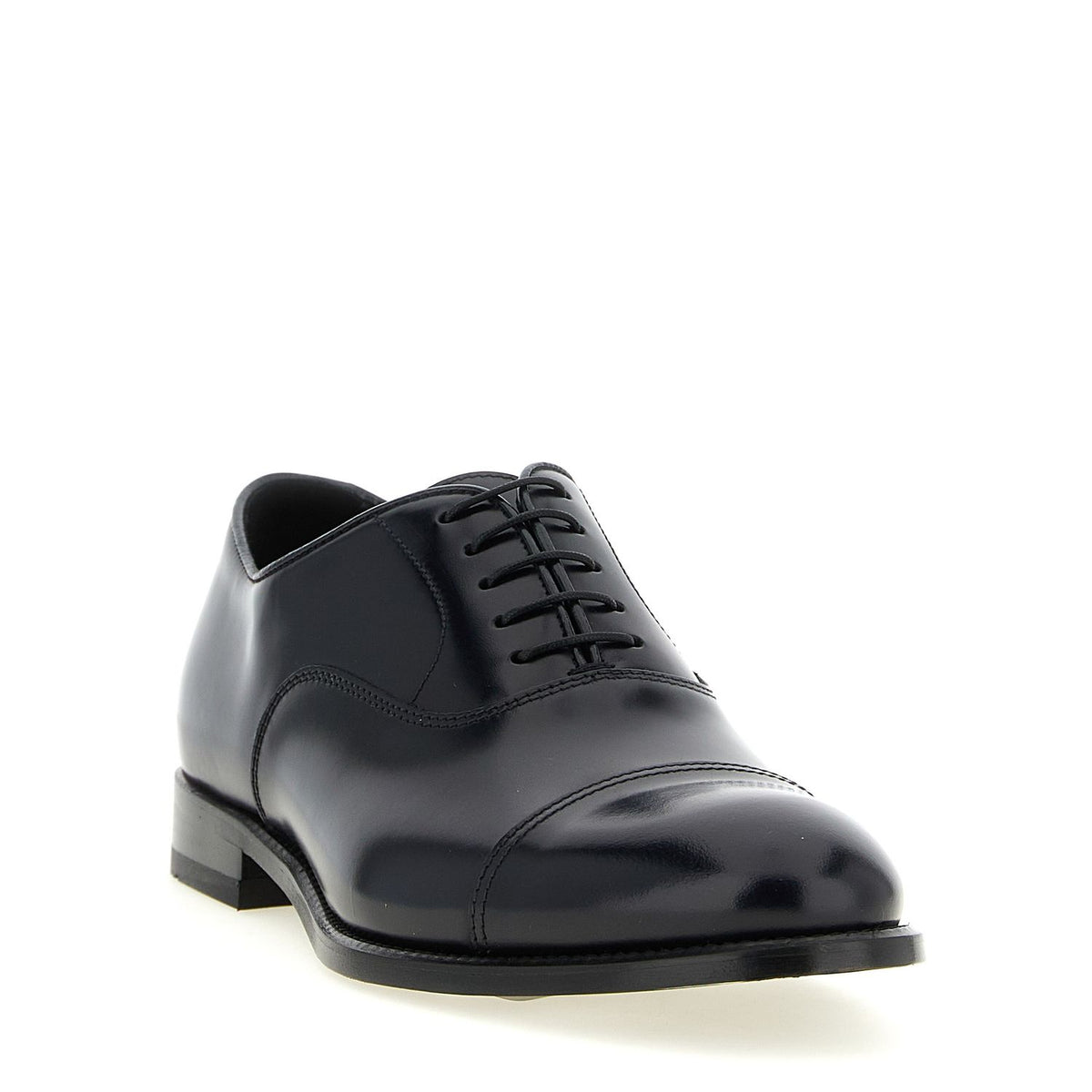 Doucal's Blue Lamb Leather Oxfords And Derbies