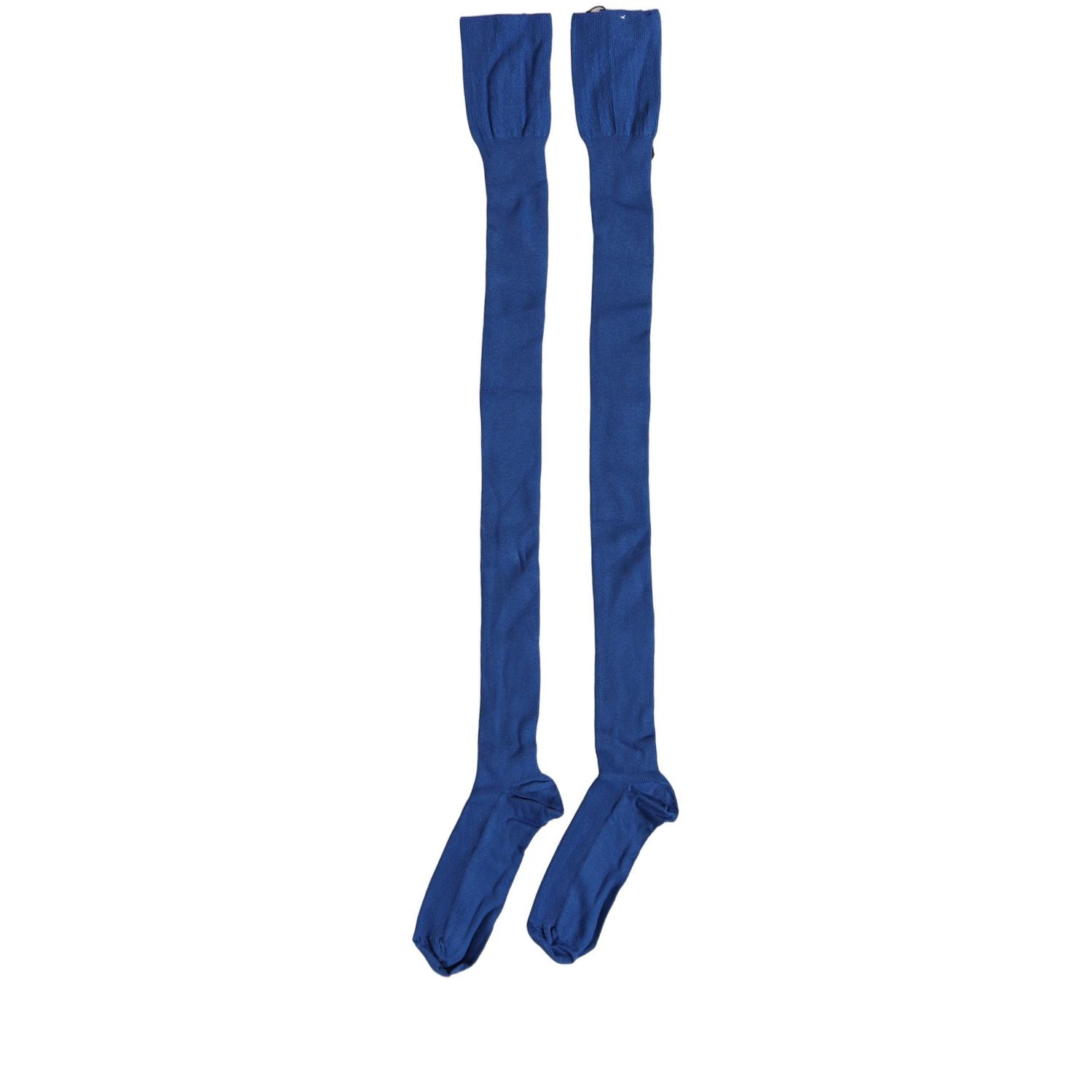 Dolce & Gabbana Blue Viscose Knitted Thigh High Accessory Socks