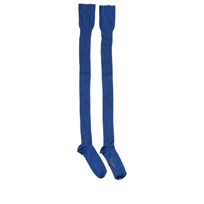 Dolce & Gabbana Blue Viscose Knitted Thigh High Accessory Socks