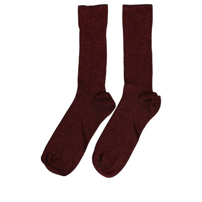 Dolce & Gabbana Maroon Viscose DG Logo Mid Calf Accessory Socks