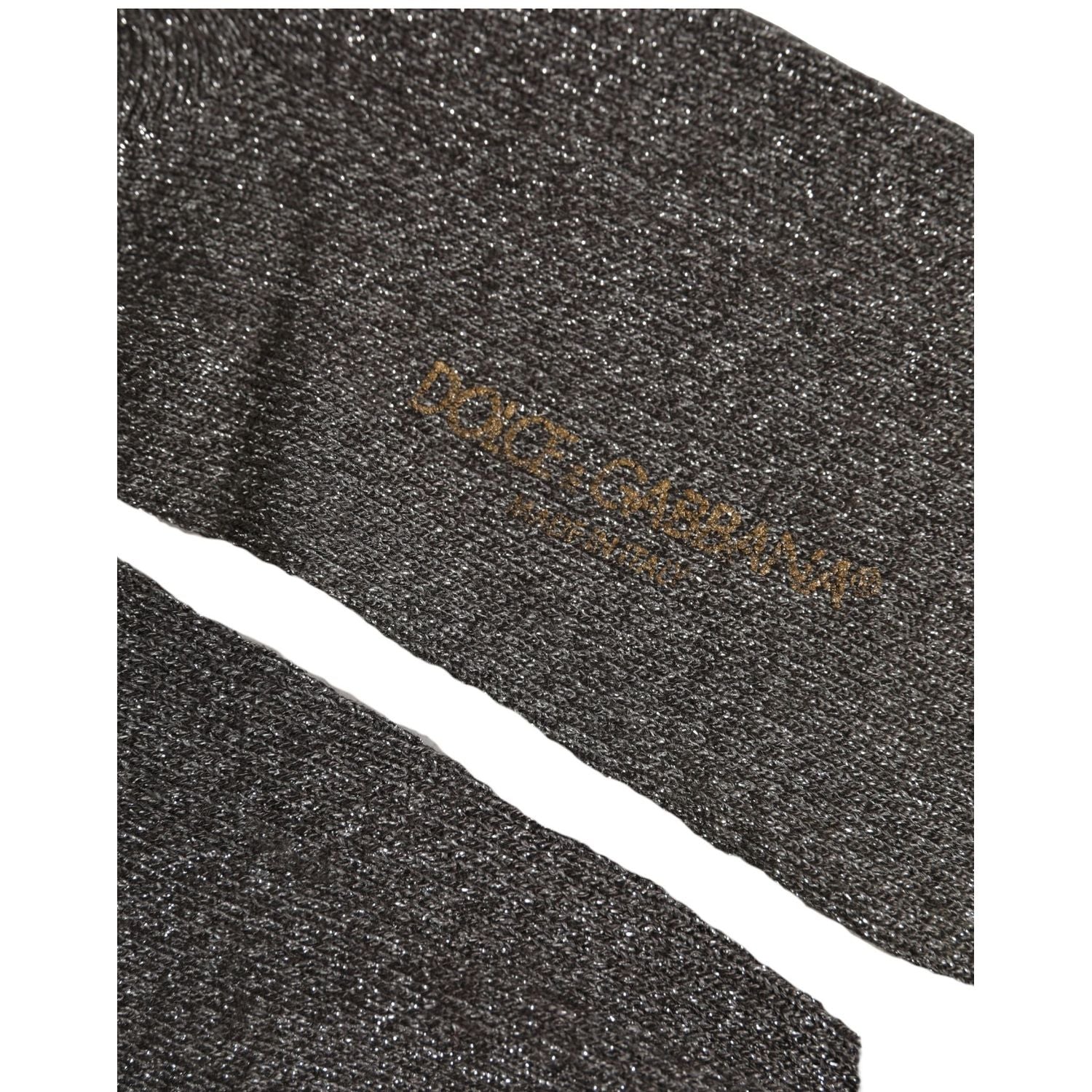 Dolce & Gabbana Dark Gray Viscose Logo Mid Calf Accessory Socks