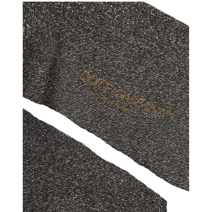 Dolce & Gabbana Dark Gray Viscose Logo Mid Calf Accessory Socks