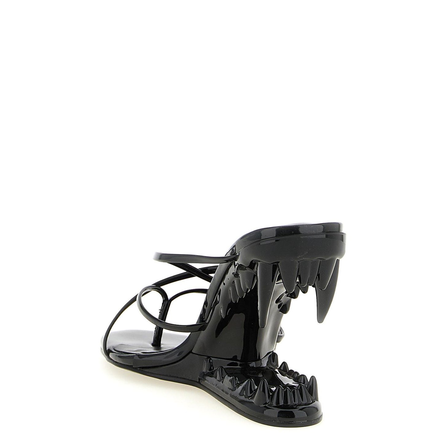 GCDS Black Polyethylene Stiletto Heel Sandals