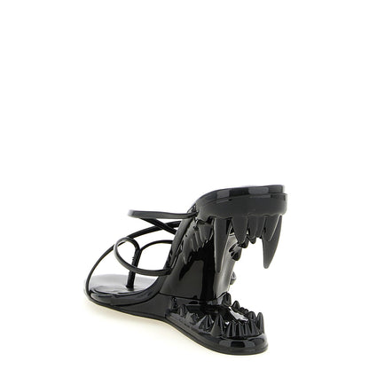 GCDS Black Polyethylene Stiletto Heel Sandals