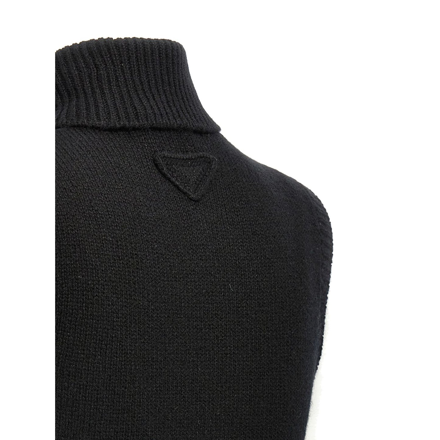 Prada Black Cashmere Sleeveless Jacket