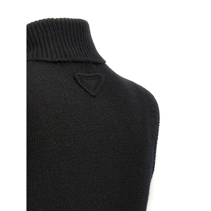 Prada Black Cashmere Sleeveless Jacket