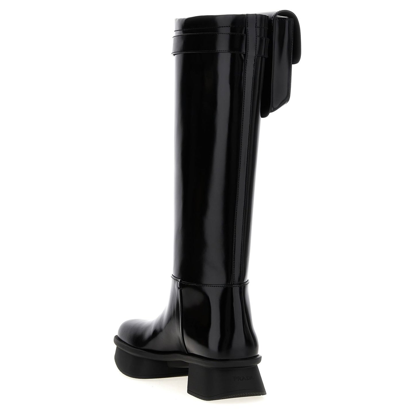 Prada Black Calfskin Over The Knee