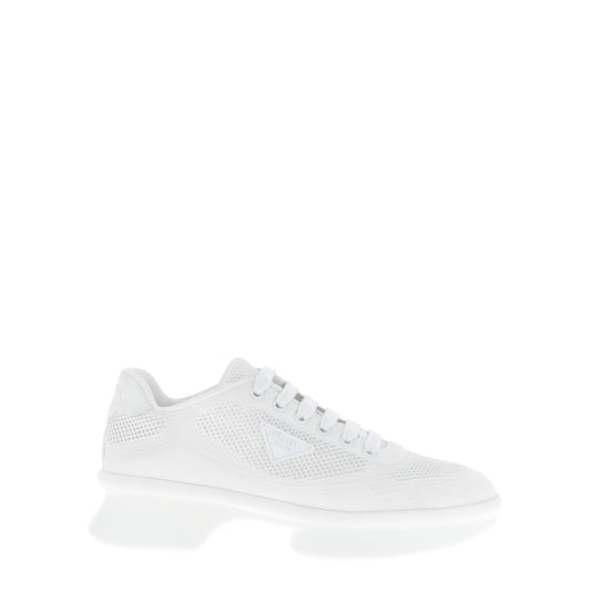 Prada White Polyester Athletic Sneakers