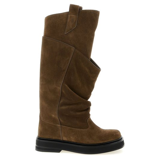 The Attico Brown Calfskin Over The Knee