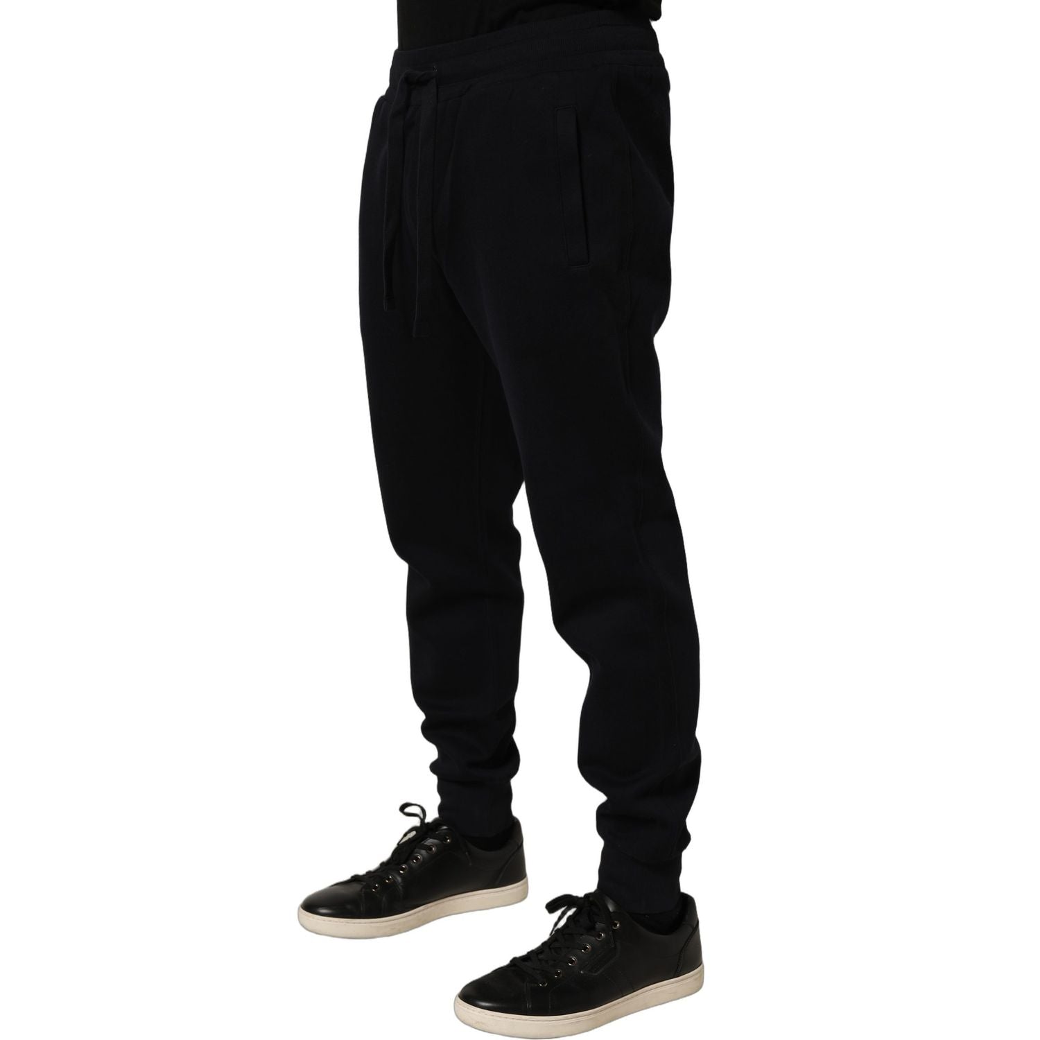 Dolce & Gabbana Blue Cotton Drawstring Jogger Trouser Pants
