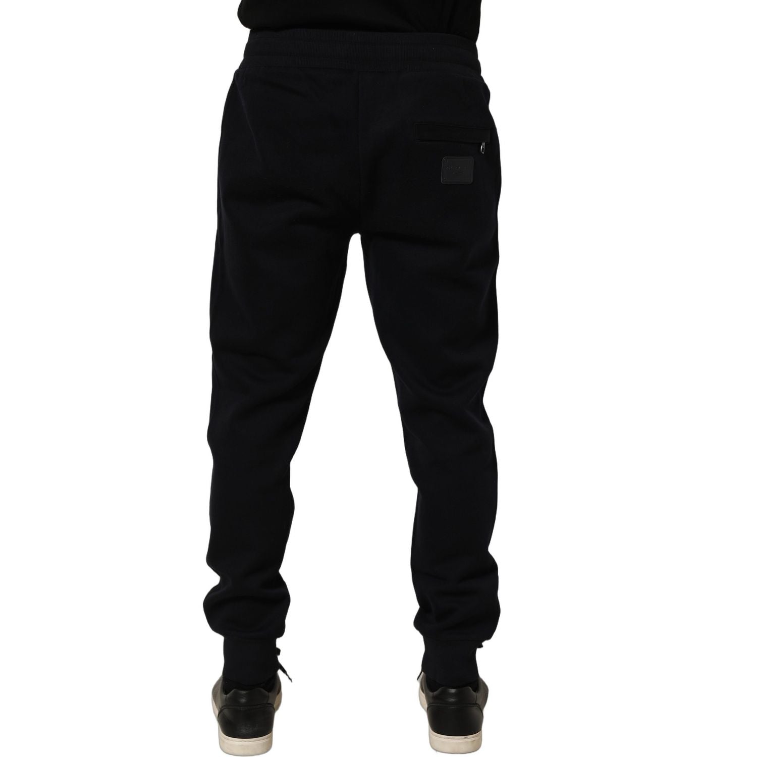 Dolce & Gabbana Blue Cotton Drawstring Jogger Trouser Pants